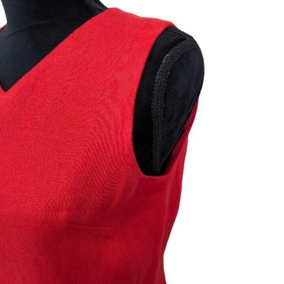 Talbots 100% Irish Linen V-neck Sleeveless Dress | 4 - Picture 6 of 11